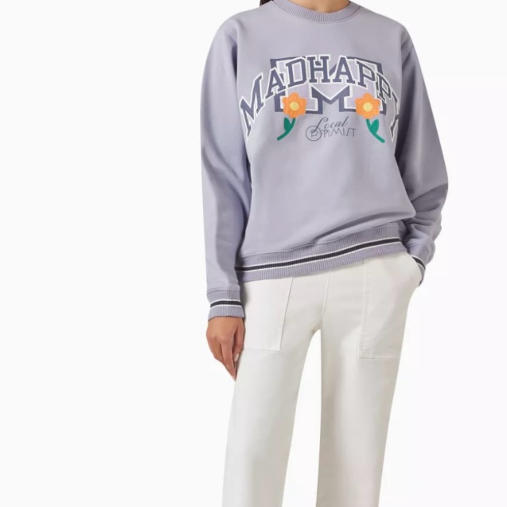 NWT Madhappy Local Optimist Varsity Crewneck in Periwinkle Size M - Picture 5 of 6
